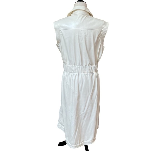 House of Harlow 1960 Arctic Wolf Faux Leather Midi Shirt Dress Size M NWT - Picture 11 of 16